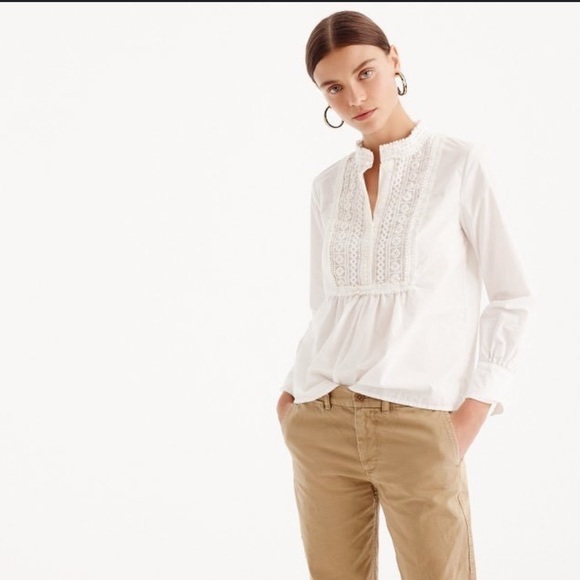 Cute white JCrew top - Picture 1 of 2